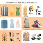 6 Pack Waterproof Compression Packing Cubes for Travel