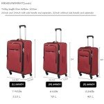 Pianeta 3-Piece Softside Luggage Set - Red