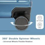 Lightweight Blue 4-Piece Hardshell Luggage Set