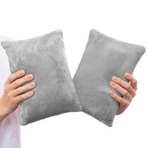 2 Pack Mini Memory Foam Travel Pillows (Grey)