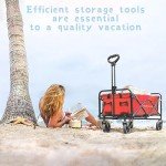 Compact Red Folding Wagon for Travel & Outdoor