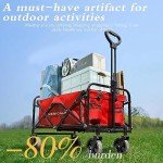 Compact Red Folding Wagon for Travel & Outdoor