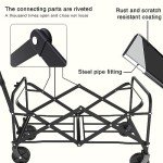 Compact Red Folding Wagon for Travel & Outdoor