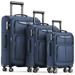 SHOWKOO 3-Piece Softside Luggage Set - Blue