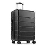 24-Inch Black Hard Shell Rolling Suitcase