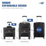 Lekespring Expandable Black Carry-On Luggage with Wheels