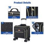 Lekespring Expandable Black Carry-On Luggage with Wheels