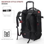 Water-Resistant Rolling Backpack with Extra Wheels