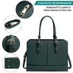 Stylish Deep Green Leather Laptop Tote Bag