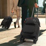 Water-Resistant Rolling Backpack with Extra Wheels