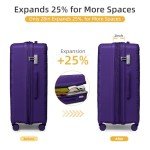 LARVENDER 5-Piece Expandable Hardside Luggage Set