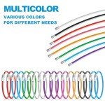 Multicolor Nylon Coated Keychain Ring – 18 Pack