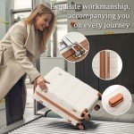 Beige 2-Piece Hardside Luggage Set with Spinner Wheels