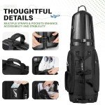 UNIHIMAL Heavy Duty Golf Travel Bag with Wheels