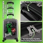 Kids Minecraft Creeper Carry-On Suitcase with Wheels