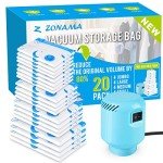 20 Pack Vacuum Storage Bags with Air Pump