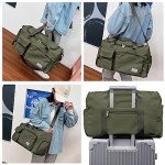 Suruid Olive Green Travel Duffel Bag with Shoe Compartment
