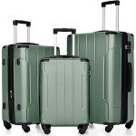 Merax Lightweight Expandable Spinner Luggage Set - Green
