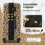 Merax 3-Piece Leopard Expandable Luggage Set