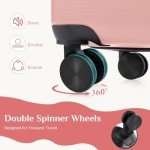 OLIXIS 20-Inch Expandable Pink Hardside Carry-On