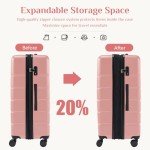 OLIXIS 20-Inch Expandable Pink Hardside Carry-On