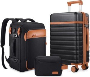 3-Piece UKEIN Hardside Luggage Set with Backpack