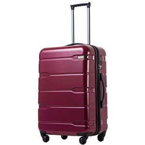 Coolife Expandable Spinner Suitcase in Radiant Pink