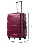 Coolife Expandable Spinner Suitcase in Radiant Pink