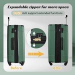 Merax Lightweight Expandable Spinner Luggage Set - Green