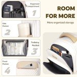 Beige Rolling Backpack for Travel and Work