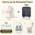 Beige Rolling Backpack for Travel and Work