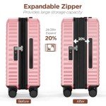 SHOWKOO 3-Piece Pink Expandable Luggage Set