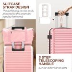 SHOWKOO 3-Piece Pink Expandable Luggage Set