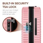 SHOWKOO 3-Piece Pink Expandable Luggage Set