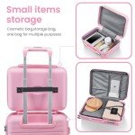 4-Piece Lightweight Hard Shell Luggage Set - Pink