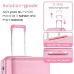 4-Piece Lightweight Hard Shell Luggage Set - Pink