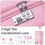 4-Piece Lightweight Hard Shell Luggage Set - Pink