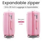 4-Piece Lightweight Hard Shell Luggage Set - Pink