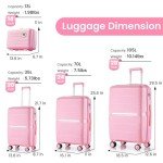 4-Piece Lightweight Hard Shell Luggage Set - Pink