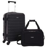 Wrangler Black Smart Luggage Set with USB Port