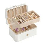 Travel Jewelry Box with 2-Layer Organizer