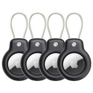 SPGUARD AirTag Holder Keychain & Luggage Tag - 4 Pack