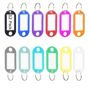 12 Pack Colorful Key Tags for Luggage & Bags