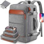 Bagsure Expandable 42L Travel Backpack with Cubes