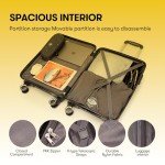 GinzaTravel 4-Piece Yellow Hardside Luggage Set