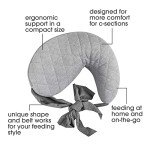Portable Nursing Pillow with Stretch Belt - Soft Gray