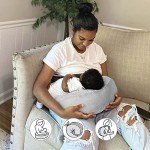 Portable Nursing Pillow with Stretch Belt - Soft Gray