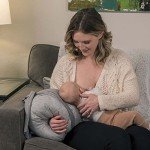 Portable Nursing Pillow with Stretch Belt - Soft Gray