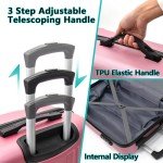 Pink 3-Piece Hardside Luggage Set with Wheels