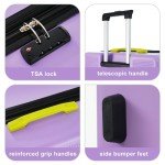 Merax Purple 3-Piece Hardshell Luggage Set with TSA Lock